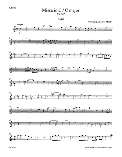 W.A. Mozart: Missa C-Dur KV 167 