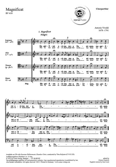 A. Vivaldi: Magnificat, 4GesGchOrcBc (Chpa)