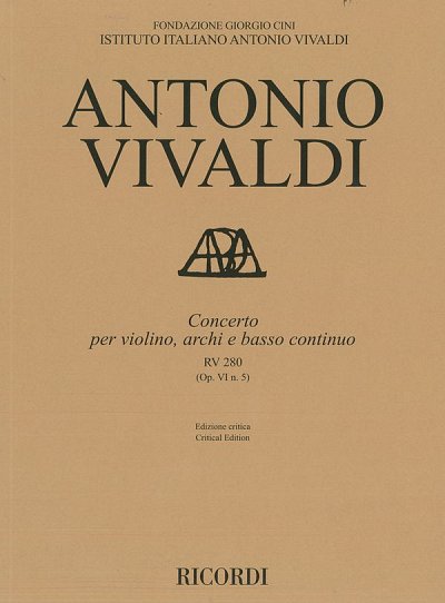 A. Vivaldi: Concerto per violino, archi e b, VlStrBc (Part.)