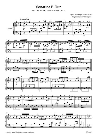 DL: Pleyel, Ignaz Josef: Sonatina F-Dur aus 