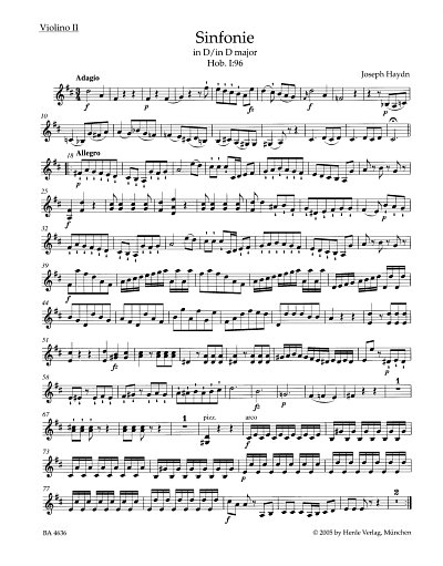 J. Haydn: Sinfonie in D Hob. I:96, Sinfo (Vl2)