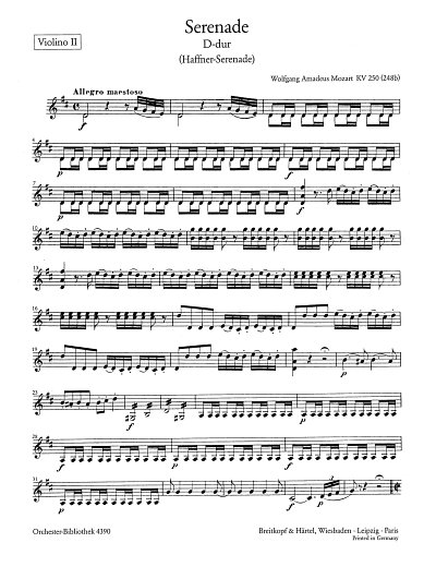 W.A. Mozart: Serenade D-Dur Kv 250 (248b) (Haffner)