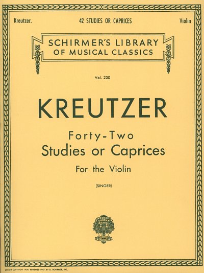 E. Singer: Kreutzer - 42 Studies or Caprices, Viol
