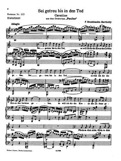 F. Mendelssohn Bartholdy: Sei getreu bis in den Tod 113