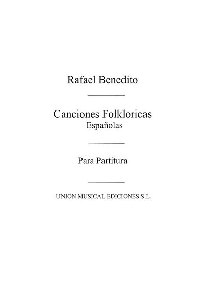 R. Benedito Vives: Canciones Folkloricas, Ges