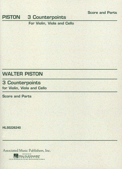 AQ: W. Piston: 3 Counterpoints for Violin, Viola an (B-Ware)