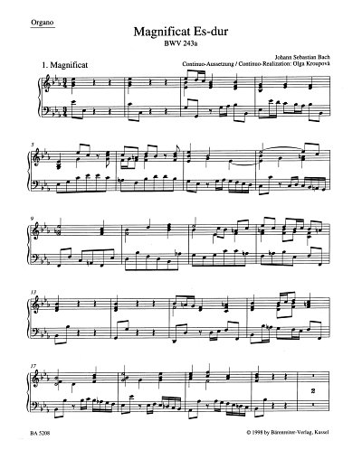 J.S. Bach: Magnificat Es-Dur BWV 243a, GesGchOrcBc (Org)