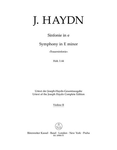J. Haydn: Sinfonie e-Moll Hob. I:44, Sinfo (Vl2)