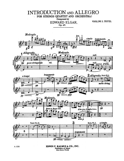 AQ: E. Elgar: Introduction and Allegro op. 47 (Vl1) (B-Ware)