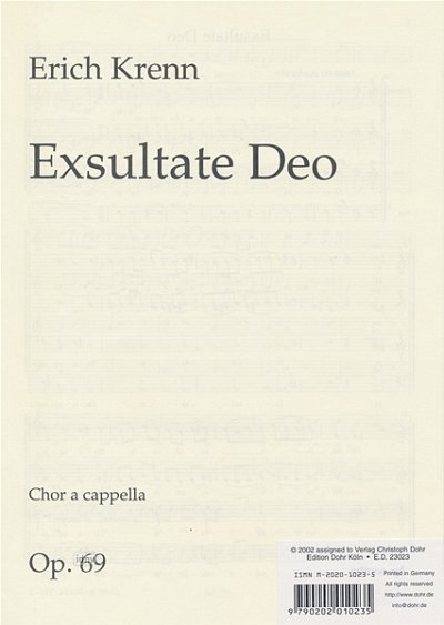 K. Erich: Exsultate Deo op. 69 (Chpa)