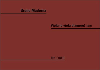 B. Maderna: Viola (O Viola D'Amore), Va (Part.)
