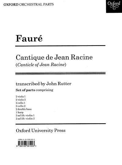 G. Fauré: Cantique de Jean Racine, HrfStr (Str)
