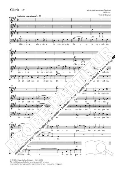 M.K. Čiurlionis m fl.: Gloria A-Dur