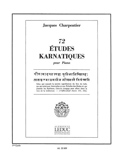 J. Charpentier: 72 Études Karnatiques Cycle 01, Klav