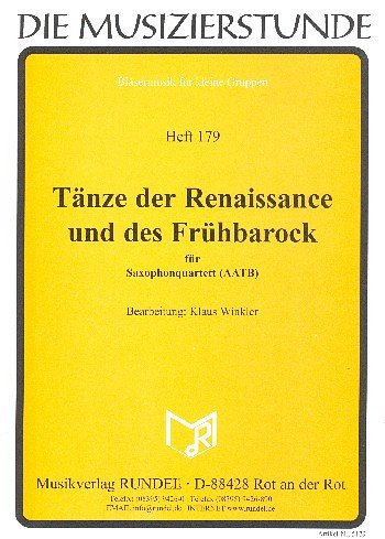 K. Winkler: Tänze der Renaissance und des, 4Sax (PartStsatz)