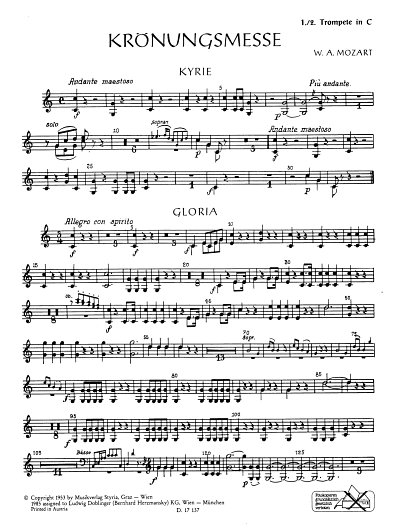 W.A. Mozart: Missa C-Dur Kv 317 (Kroenungsmesse)