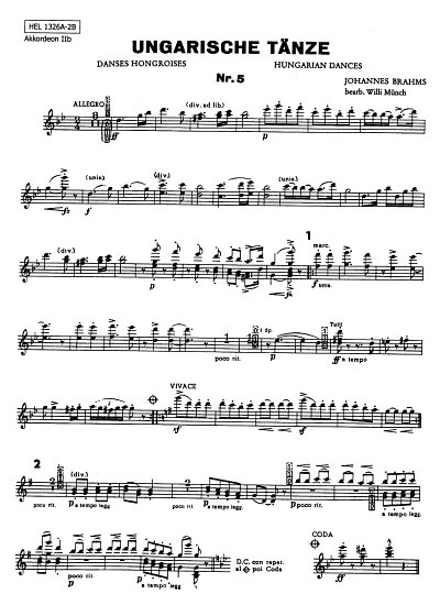 J. Brahms: Ungarische Tänze Nr. 5 und 6, AkkOrch