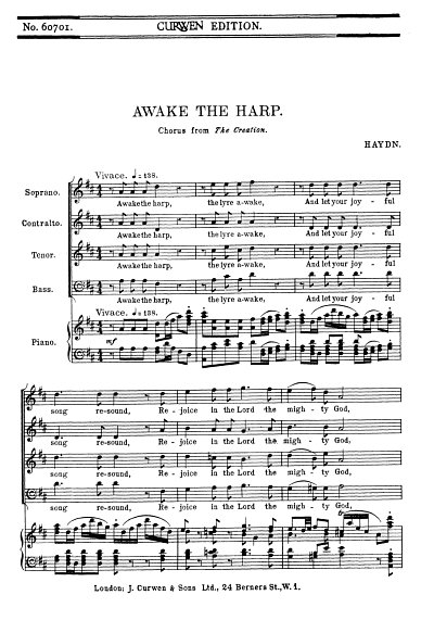 J. Haydn: Awake The Harp, GchKlav (Chpa)