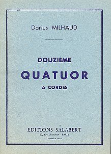 D. Milhaud: Quatuor Op.252 N 12 Poche , 2VlVaVc (Stp)