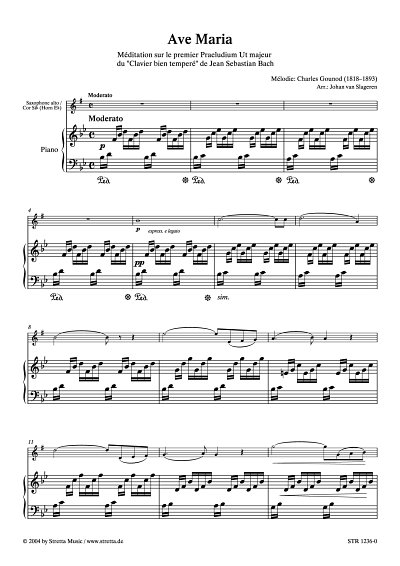 DL: C. Gounod: Ave Maria, Altsaxophon [Horn (Es)], Klavier
