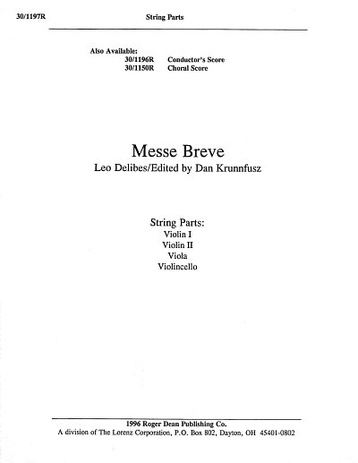 L. Delibes: Messe Brève, Stro (Stsatz)