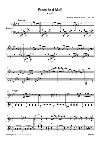 DL: W.A. Mozart: Fantasie d-Moll KV 397