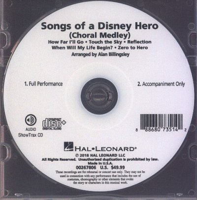 A. Billingsley: Songs of a Disney Hero, GchKlav (CD)