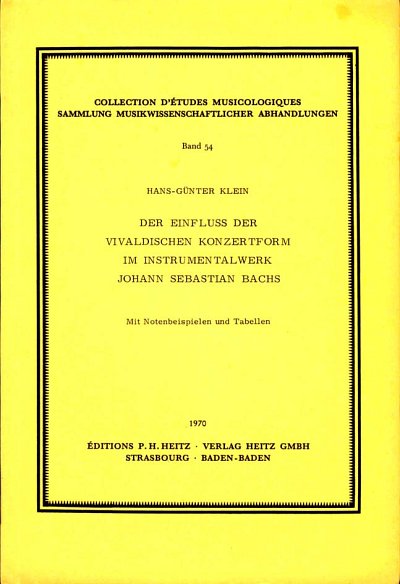 H. Klein: Der Einfluss der vivaldischen Konzertform im  (Bu)