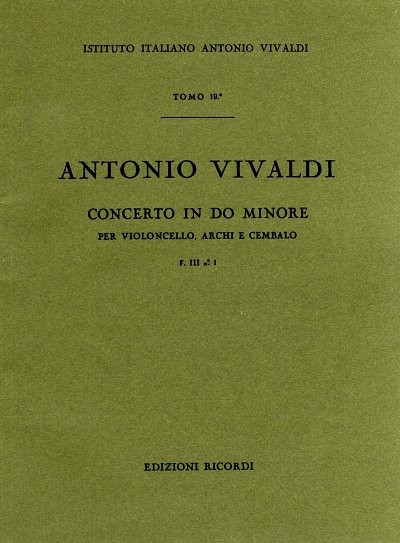 A. Vivaldi: Concerto do minore RV 401, VcStrCemb (Part.)