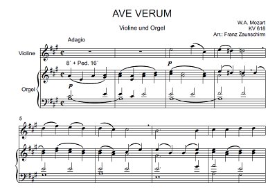 DL: W.A. Mozart: Ave verum corpus, VlOrg (Par2St)
