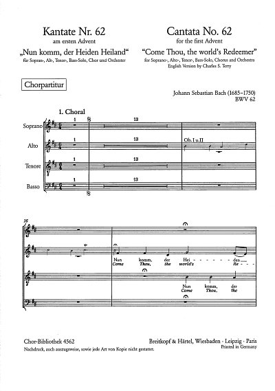 J.S. Bach: Kantate BWV 62 Nun komm, der Heiden Heiland