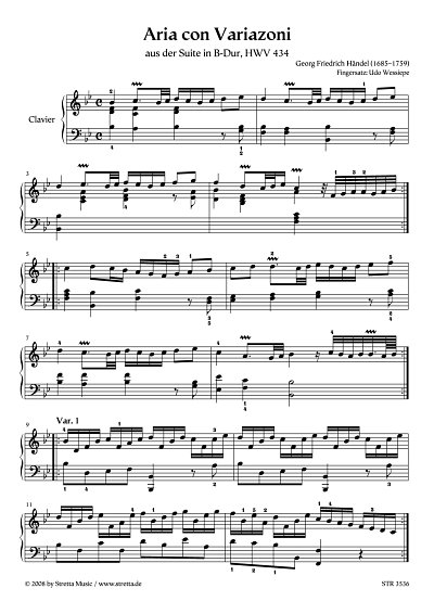 DL: G.F. Haendel: Aria con Varazioni aus der Suite in B-Dur,