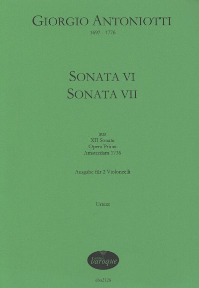 2 Sonaten op.1 für 2 Violoncelli (Pa+St)