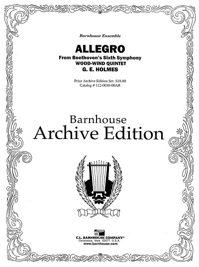 L. v. Beethoven: Allegro, FlObKlHrFg (Pa+St)