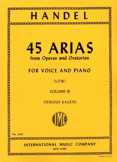 G.F. Händel: 45 Arias From Operas And Oratorios Volume  (Bu)