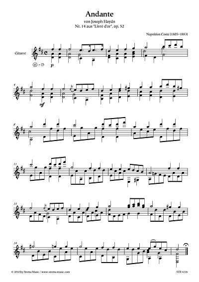 DL: N. Coste: Andante von Joseph Haydn / Nr. 14 aus 