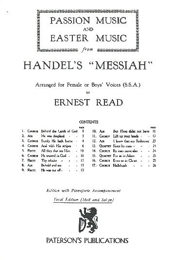 G.F. Händel: Passion Music and Easter Music fr, FchKlav (KA)