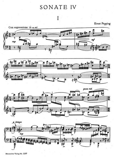 E. Pepping: Sonate Nr. 4 (1945), Klav (Sppa)