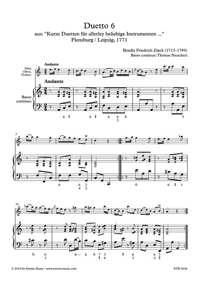 DL: Duetto 6, Floete [Oboe, Violine], Basso continuo