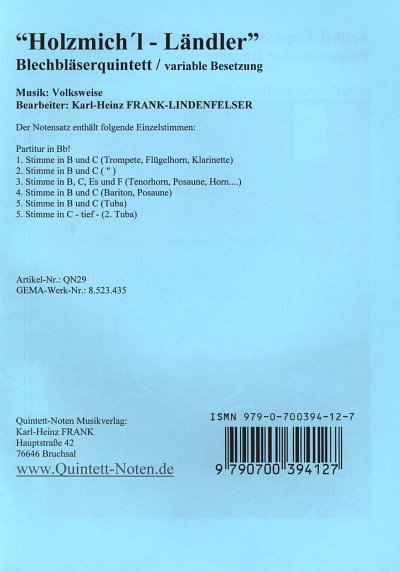 Holzmichl-Ländler, 5Blech (Pa+St)