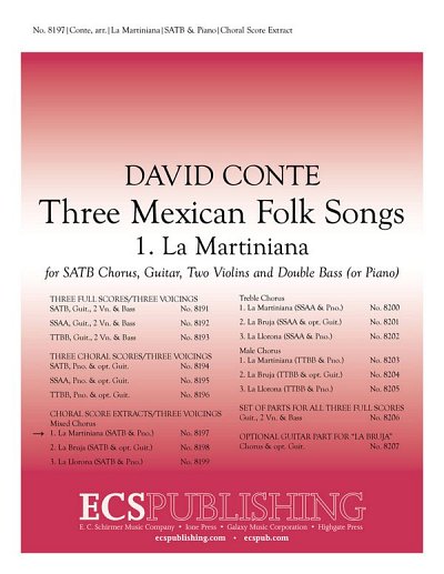 Three Mexican Folk Songs: 1. La Martiniana, GchKlav (Part.)