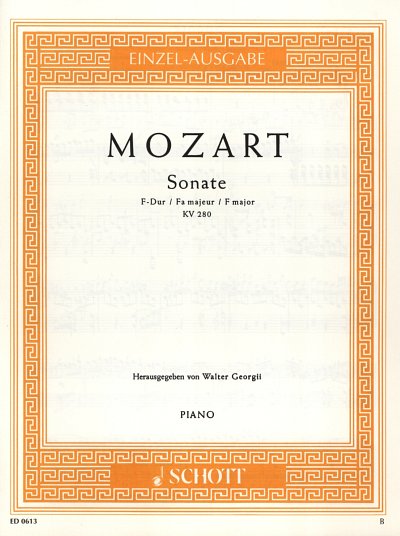 W.A. Mozart: Sonate F-Dur KV 280 , Klav