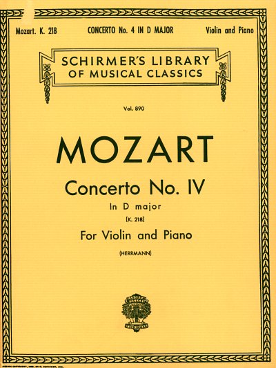 W.A. Mozart: Violin Concerto No.4 In D K., VlKlav (KlavpaSt)