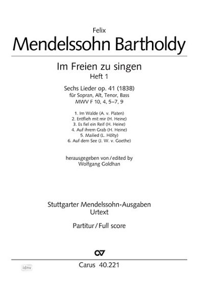 DL: F. Mendelssohn Barth: Im Freien zu singen (Hef, GCh4 (Pa