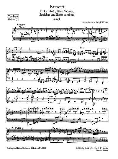 J.S. Bach: Konzert a-Moll, CmbFlVlStrBc (Cemb)
