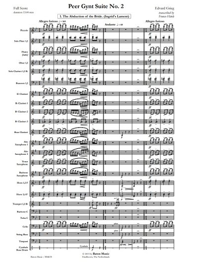 E. Grieg: Peer Gynt Suite 2, Blaso (Pa+St)