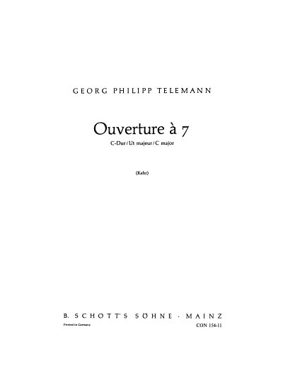 AQ: G.P. Telemann: Ouverture a 7 C-Dur, 7Instr (B-Ware)