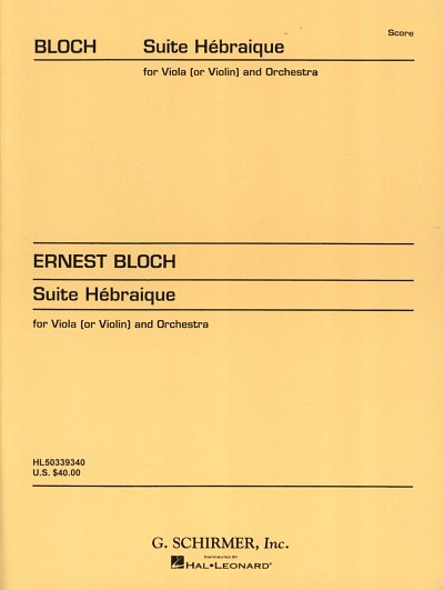E. Bloch: Suite Hebra?que, VlOrch (Part.)