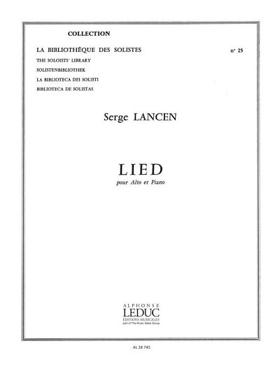 S. Lancen: Lied Alto Et Piano - Lm025, VaKlv (Bu)