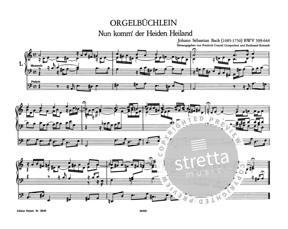 J.S. Bach: Orgelbuechlein In der Folge des Autographs (1)